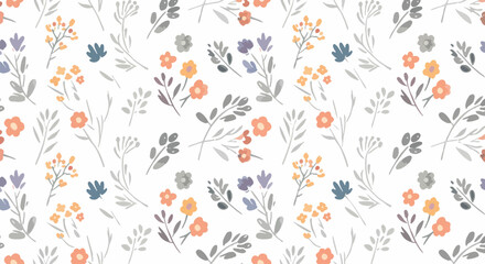 Fototapeta premium Exotic hand drawn flowers print, seamless patterns with floral and leopard for fabric, textiles, clothing, poster, cover, banner, wall art, home decor, abstract backgrounds.