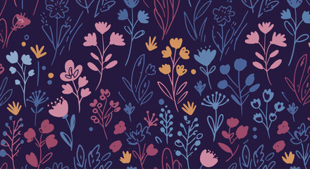 Vintage pink floral seamless wallpaper pattern