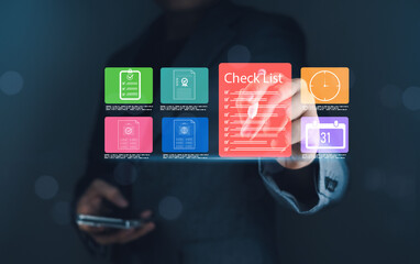AI technology and machine learning assist checklist task automation for business innovation, using...