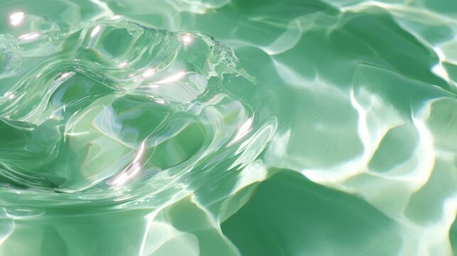 Clear ripples in turquoise water create soft reflections under sunlight