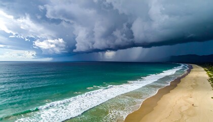 a cloudy summer beach