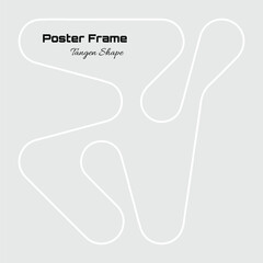 Photo frame in tangen inspired form on minimalist square layout