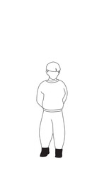 Little boy Line art illustration portrait - SVG character 