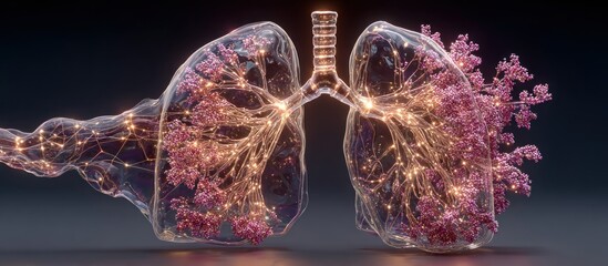 Lungs in a Visual Representation of  Cellular and Botanical Connections