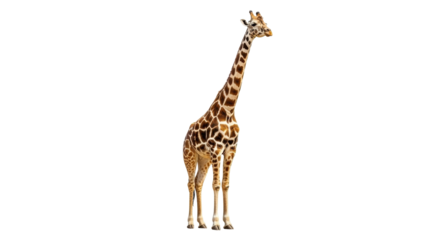 Isolated Giraffe standing tall, graceful herbivore with its distinctive patterned coat