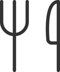 Minimal fork and knife food icon