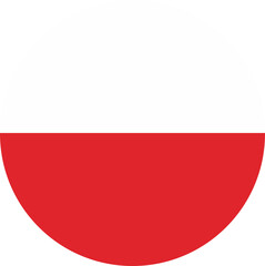 Poland flag icon in circular shape