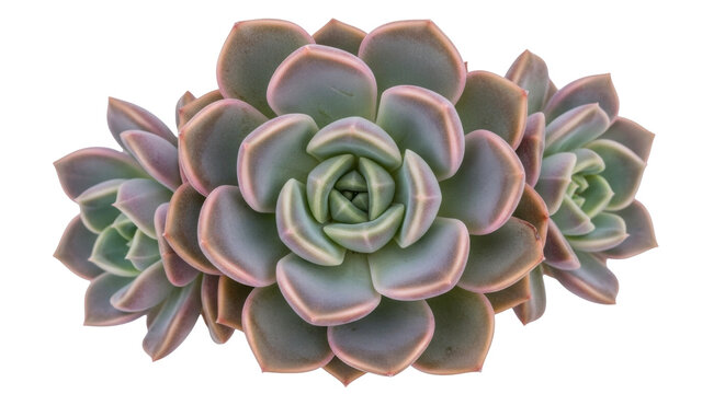 Isolated Echeveria succulent plant arrangement, rosette of fleshy leaves, popular ornamental houseplant
