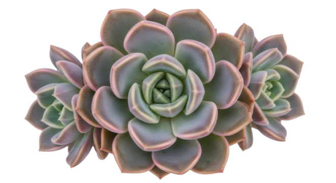 Isolated Echeveria succulent plant arrangement, rosette of fleshy leaves, popular ornamental houseplant