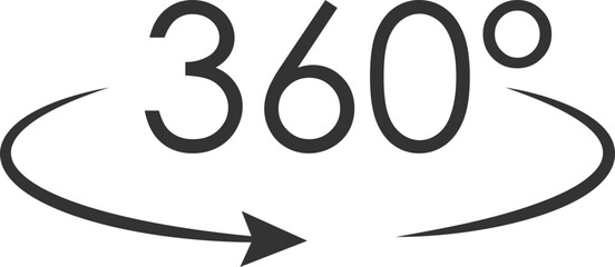 360 degree symbol with right arrow motion