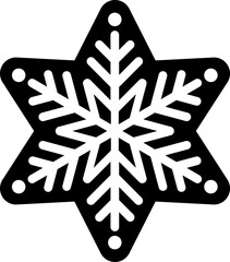 Winter snowflake silhouette and template isolated. 
Snowflake shaped gingerbread cookies silhouette vector.
Transparent background.