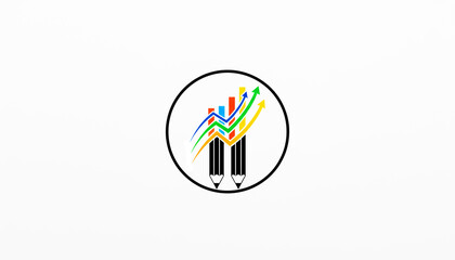 Pencil illustration logo on a white background