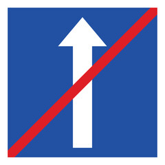 End to One Way Traffic Road Sign