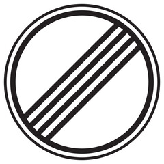 End of all Restriction Road Sign