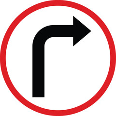 Turn Right Road Sign Symbol