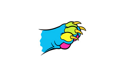 Paw illustration logo on a white background. Animal care concept