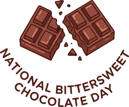 Celebrate National Bittersweet Chocolate Day with this Delicious Artwork, Perfect for Sweet Treats, Holiday Greetings, and Unique Foodie Designs