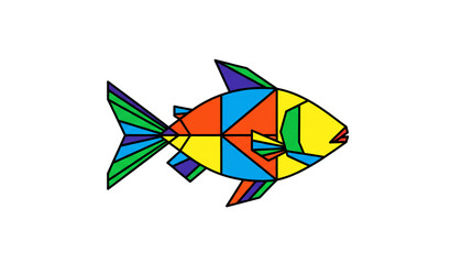 Fish silhouette illustration logo on a white background