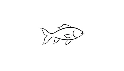 Fish silhouette illustration logo on a white background