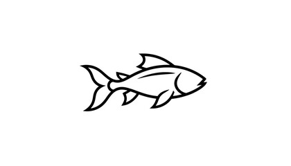 Fish silhouette illustration logo on a white background