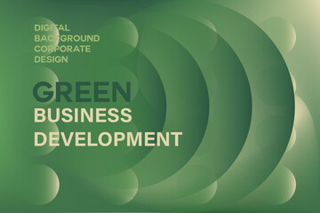 Abstract 3D blurred gradient texture spheres, environment protection, green sustainability business background with copy space. Digital ESG development