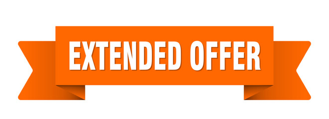 extended offer ribbon isolated on transparent background. extended offer ribbon