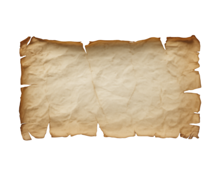 Aged brown parchment texture paper with burnt, torn edges and a blank, vintage, grunge background sheet