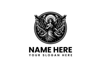 Elegant Angel Vector Logo Illustration A Sophisticated Design for Your Brand