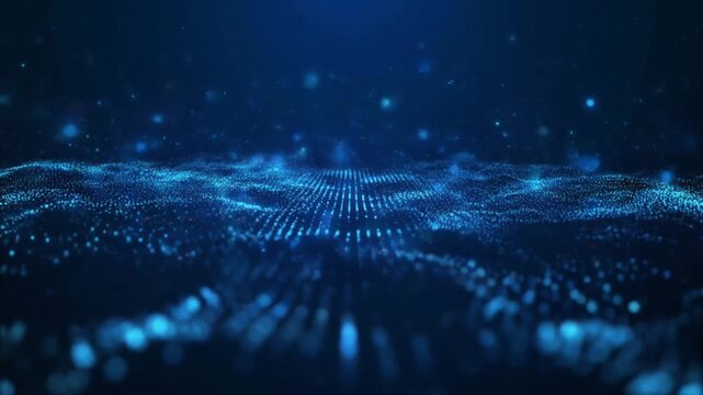 Sparkling Data Stream Blue Digital Ocean
