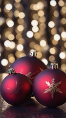 Christmas tree decorations and red balls	
