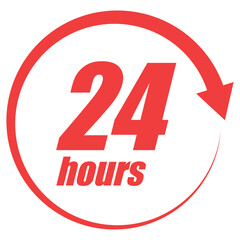 24 Hours Icon Symbol Template – Flat Time Service Vector Design