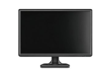 Modern lcd monitor on transparent background for professional use