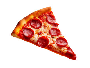 Fetta di pizza al salame su sfondo trasparente