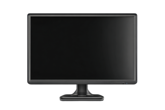 Modern lcd monitor on transparent background for professional use