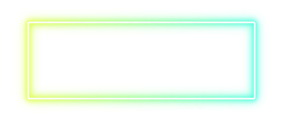 glowing neon yellow cyan light rectangle with sparkle effect