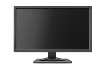 Professional Computer Monitor with Black Screen Display on Transparent Background