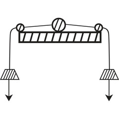 Schematic diagram of a pulley system with a load mechanical advantage rope lift illustration physics engineering