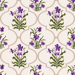 Vector Hand drawn colourful geometric flowers Motifs African boho paisley, seamless patterns with floral for fabric Ethnic Indian Pattern, textiles, clothing, wrapping paper, backdrop, banner.
