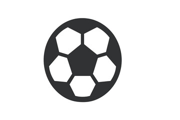 Obraz premium Stylized black and white silhouette of a soccer ball with geometric panel pattern