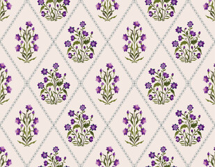 Vector Hand drawn colourful geometric flowers Motifs African boho paisley, seamless patterns with floral for fabric Ethnic Indian Pattern, textiles, clothing, wrapping paper, backdrop, banner.
