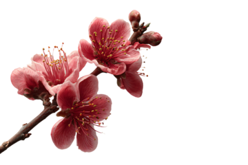 a branch of a flower with pink flowers