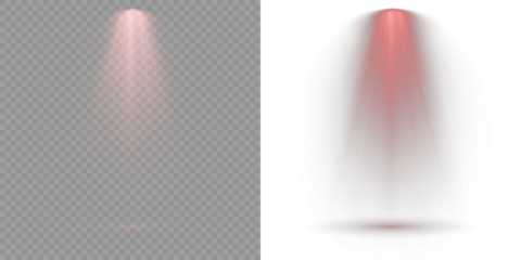 White spotlight beam vector design, realistic soft light cone isolated on transparent background, suitable for product mockup, presentation, or stage highlight. Transparent background. Light Effects.