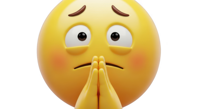 Begging emoji praying hands expressing hope and pleading with eyes wide open