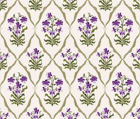 Vector Hand drawn colourful geometric flowers Motifs African boho paisley, seamless patterns with floral for fabric Ethnic Indian Pattern, textiles, clothing, wrapping paper, backdrop, banner.
