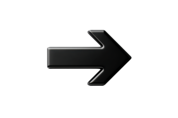 Right Arrow with Highlighted Edges on Transparent Backdrop