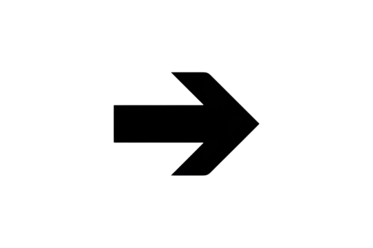 Simple Black Right Arrow on Transparent Backdrop