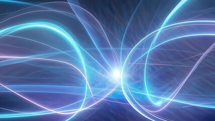 Abstract image with a futuristic composition featuring geometric shapes and dynamic lighting in cool shades of blue, violet, light blue and gold. - Powered by Adobe