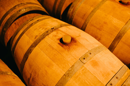 detailed barrel imagery, closeup of barrel details, inspection of barrel with grain and marks