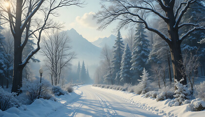 snow covered trees winter landscape with trees winter forest in the morning beautiful view and seen beautiful background and wallpaper hd picture 