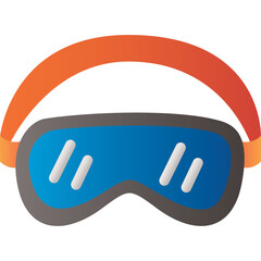 Orange Strap Blue Ski Goggles With Gray Frame Transparent Background For Winter Sports And Protection